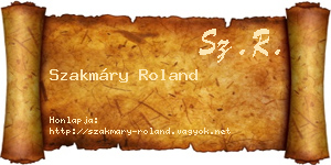 Szakmáry Roland névjegykártya